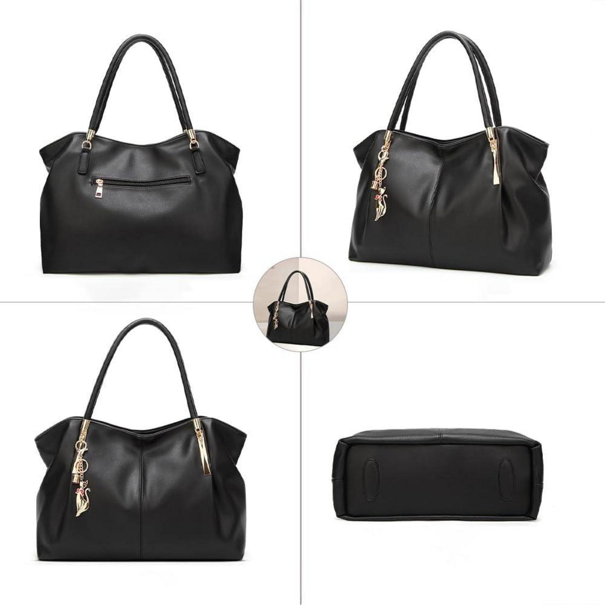 Damen PU Leder Handtasche Shopper Schultertasche Wasserdicht