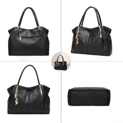 Damen PU Leder Handtasche Shopper Schultertasche Wasserdicht