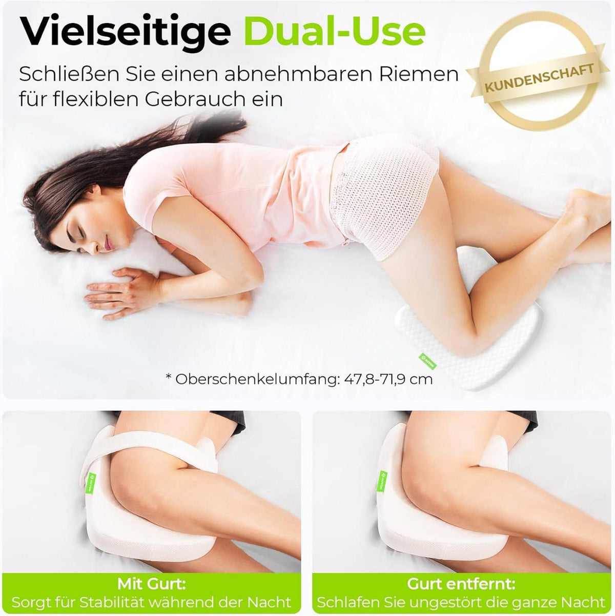 Orthopädisches Kniekissen Memory-Schaum Seitenschläfer atmungsaktiv