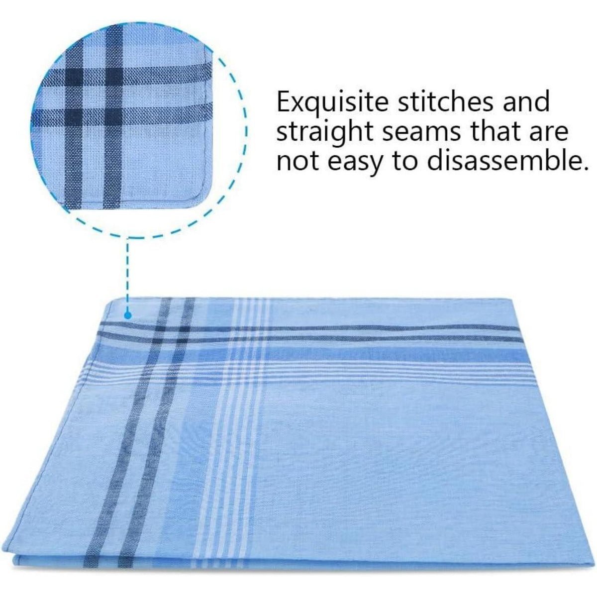 Herren Taschentücher Stoff 24er Set Baumwolle Plaid