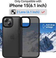 iPhone 15 Handyhülle Matt Schwarz mit Schutzfolie - Stoßfest