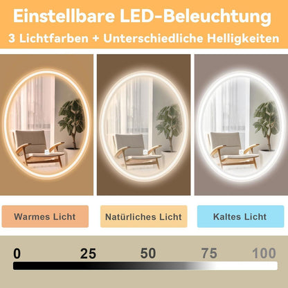 YU Schminktisch LED-Spiegel 4 Schubladen 1 Schrank Stuhl 3