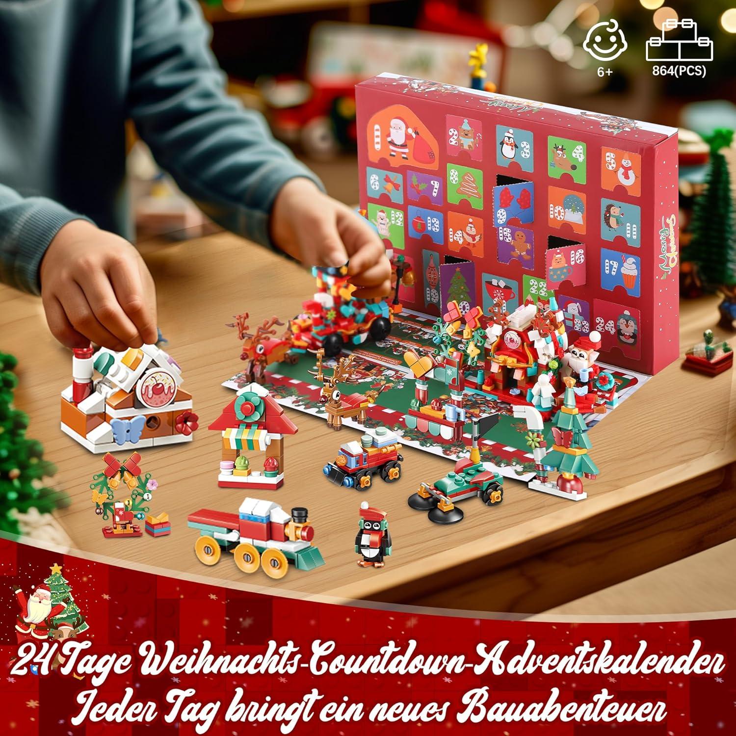 Weihnachts Adventskalender 2024 Kinder Bausteine Spielset