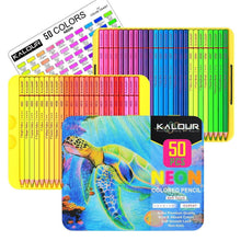 50 Neon-Buntstifte für Erwachsene – Fluoreszierendes Zeichenset
