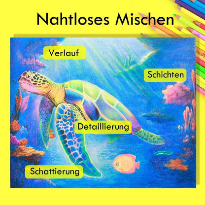 50 Neon-Buntstifte für Erwachsene – Fluoreszierendes Zeichenset
