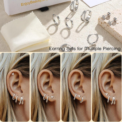 4 Paar Damen Ohrringe Set Silber Gold vergoldet