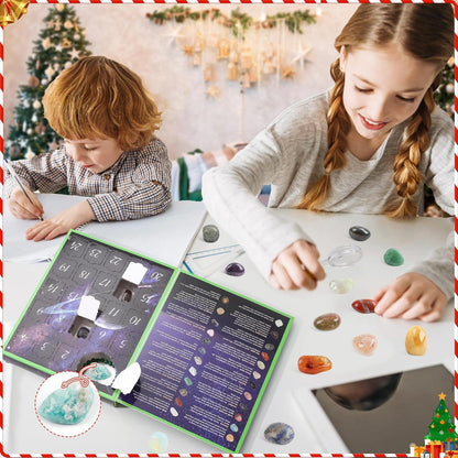 Adventskalender 2024 Edelsteine für Kinder 24 Tage Weihnachtskalender Mädchen Jungen