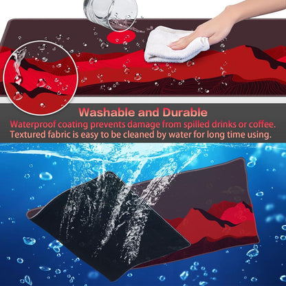 XXL Gaming Mauspad 900x400mm Topographisch Wasserdicht Anti-Rutsch Rot