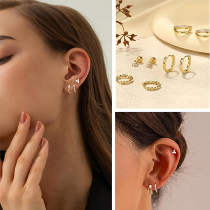 4 Paar Damen Ohrringe Set Silber Gold vergoldet