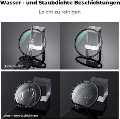 55mm Polfilter UV Filter Set mit Objektivdeckel Reinigungstuch