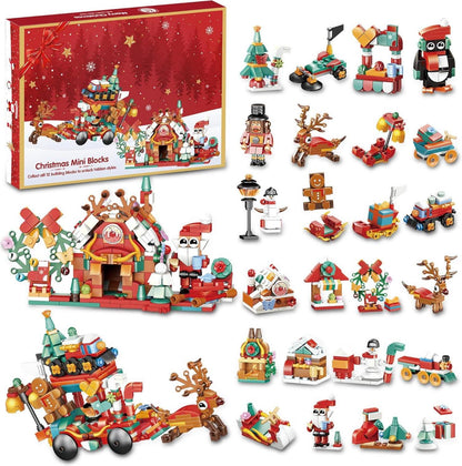 Weihnachts-Adventskalender 2024 für Kinder mit Bausteinen