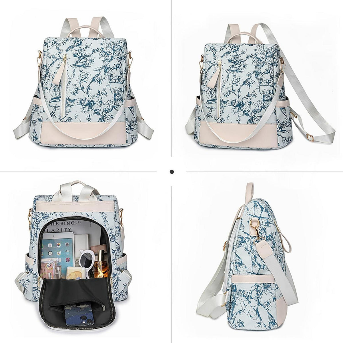 Wasserdichter Damen Rucksack – Anti-Diebstahl Schulrucksack Schwarz