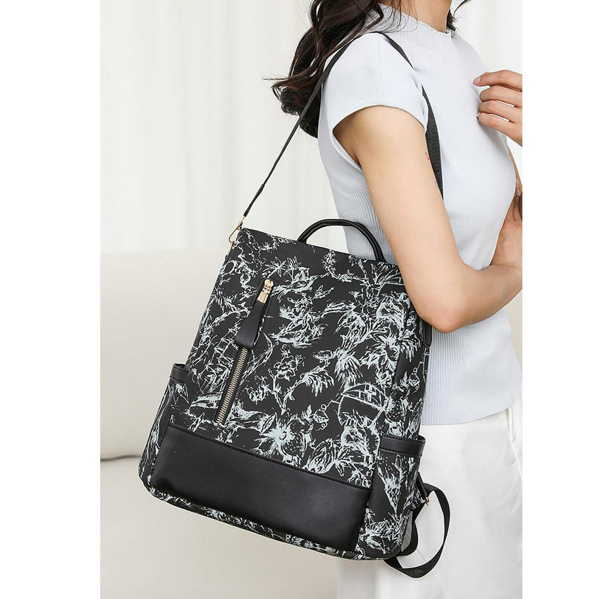 Wasserdichter Damen Rucksack – Anti-Diebstahl Schulrucksack Schwarz