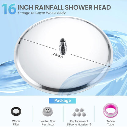 40cm Regendusche Chrom – Wasserfall Duschkopf Edelstahl