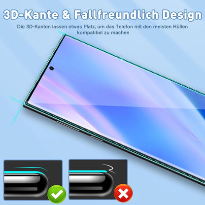 Displayschutz Panzerglas Samsung S22 Ultra 2 Stück 9H Härte