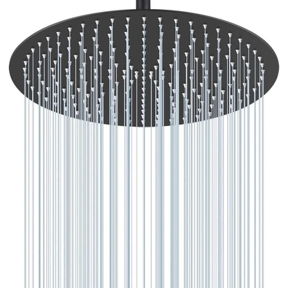 40cm Regendusche Schwarz – Wasserfall Duschkopf Edelstahl