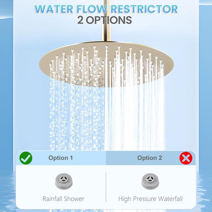 30cm Regendusche Gold – Wasserfall Duschkopf Edelstahl