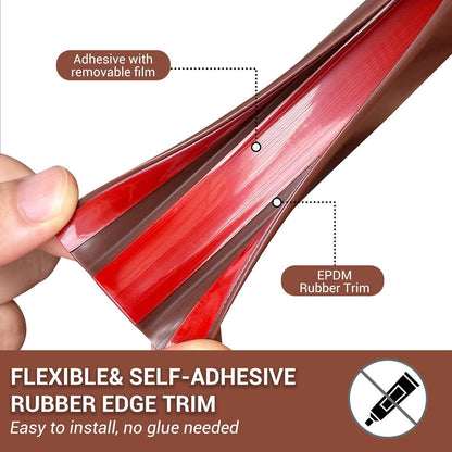Flexibler Kantenschutz Braun, 63mm U-Profil, 6m Selbstklebend