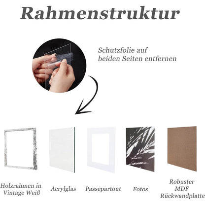 Bilderrahmen 15x15cm Vintage Weiß Holzrahmen Fotorahmen 3er