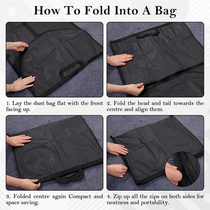 Kleidersack Lang 180cm, 2 Stück, Atmungsaktiv, Staubdicht, Schwarz