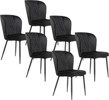 Esszimmerstühle Set Samt-Bezug Schwarz Ergonomisches Design
