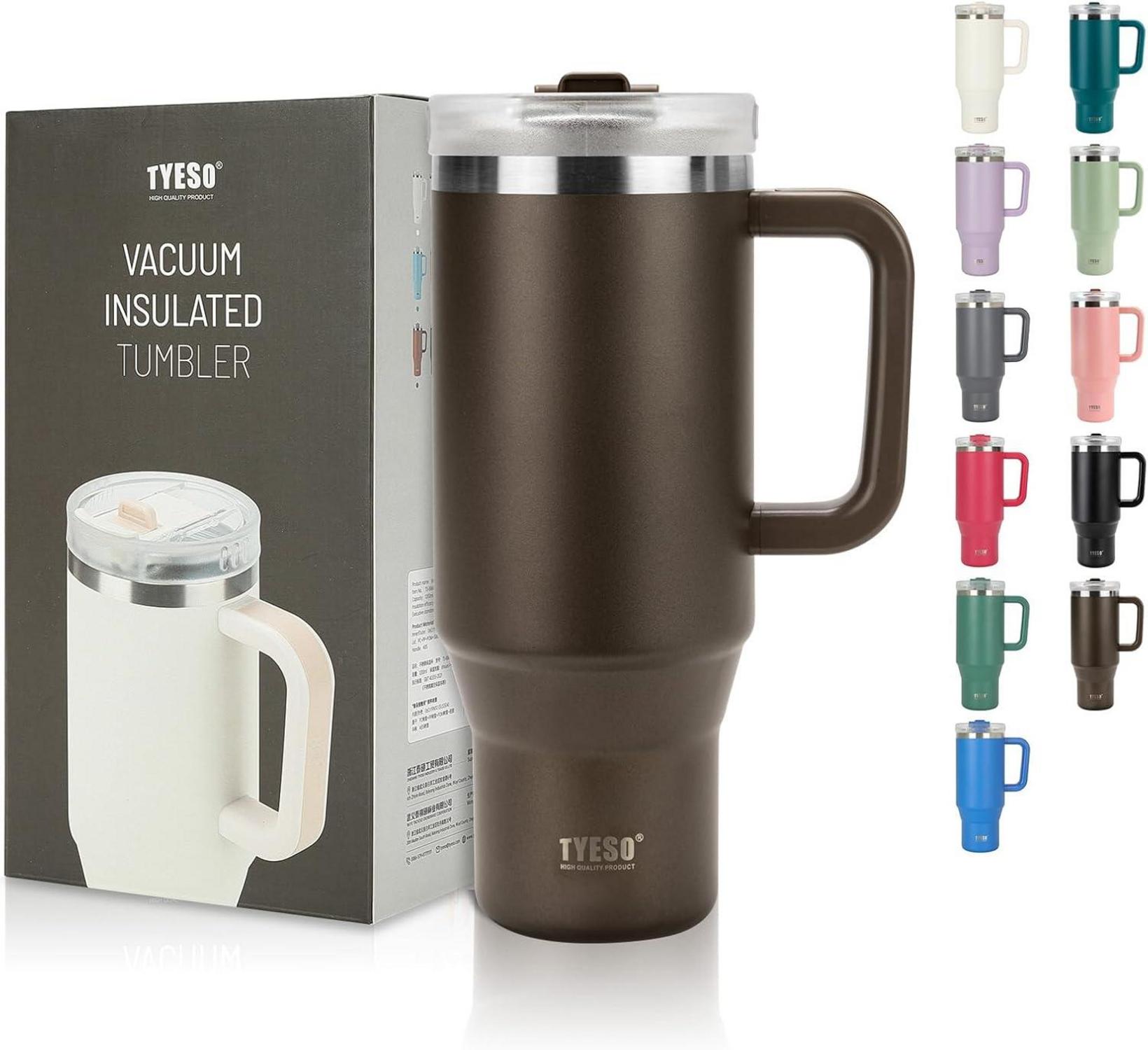 Isolierter Travel Mug mit Strohhalm 1200ml - Edelstahl Thermobecher