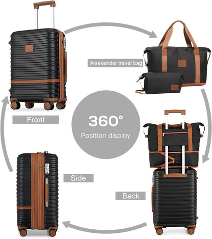 Joyway Koffer Set ABS Hartschale 4 Rollen TSA-Schloss Handgepäck