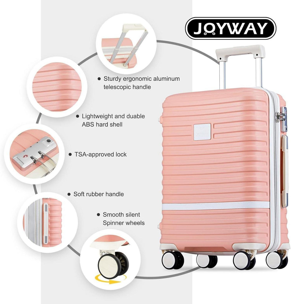 3tlg Joyway Hartschalen-Kofferset mit 4-Zwillingrollen Blau