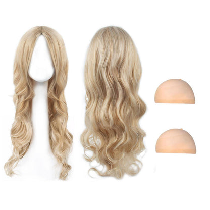 Lange gewellte Perücke golden – 68cm Damen Perücke