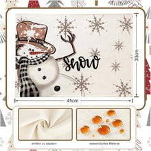 Weihnachten Platzset 4er Set Tischsets Abwaschbar Schneemann
