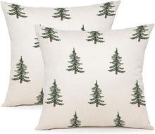 Kissenbezug Weihnachten 2er Set Leinen Dekokissen 40x40 cm