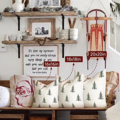 Kissenbezug Weihnachten 40x40 Set Dekokissen Leinen Hüllen für Sofa
