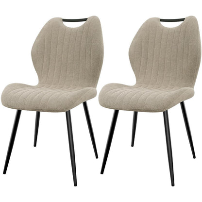 Esszimmerstühle 2er Set – Polsterstühle Grau/Braun