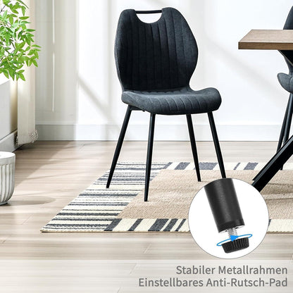 Esszimmerstühle 2er Set Dunkelgrau – Polsterstühle im skandinavischen Stil