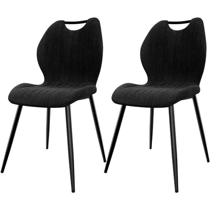 Esszimmerstühle 2er Set – Polsterstühle Schwarz/Schwarz
