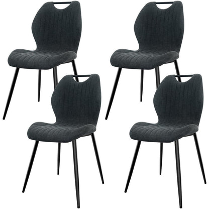 Esszimmerstühle Set Dunkelgrau – 4 Polsterstühle Modern