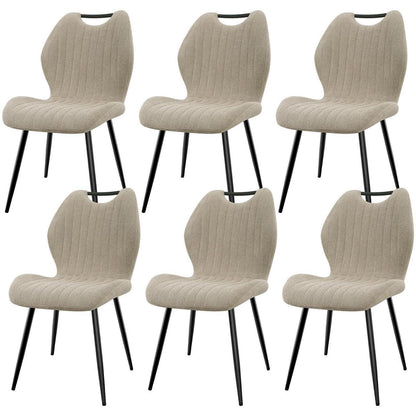 Esszimmerstühle 6er Set – Polsterstühle im skandinavischen Stil, Graubraun