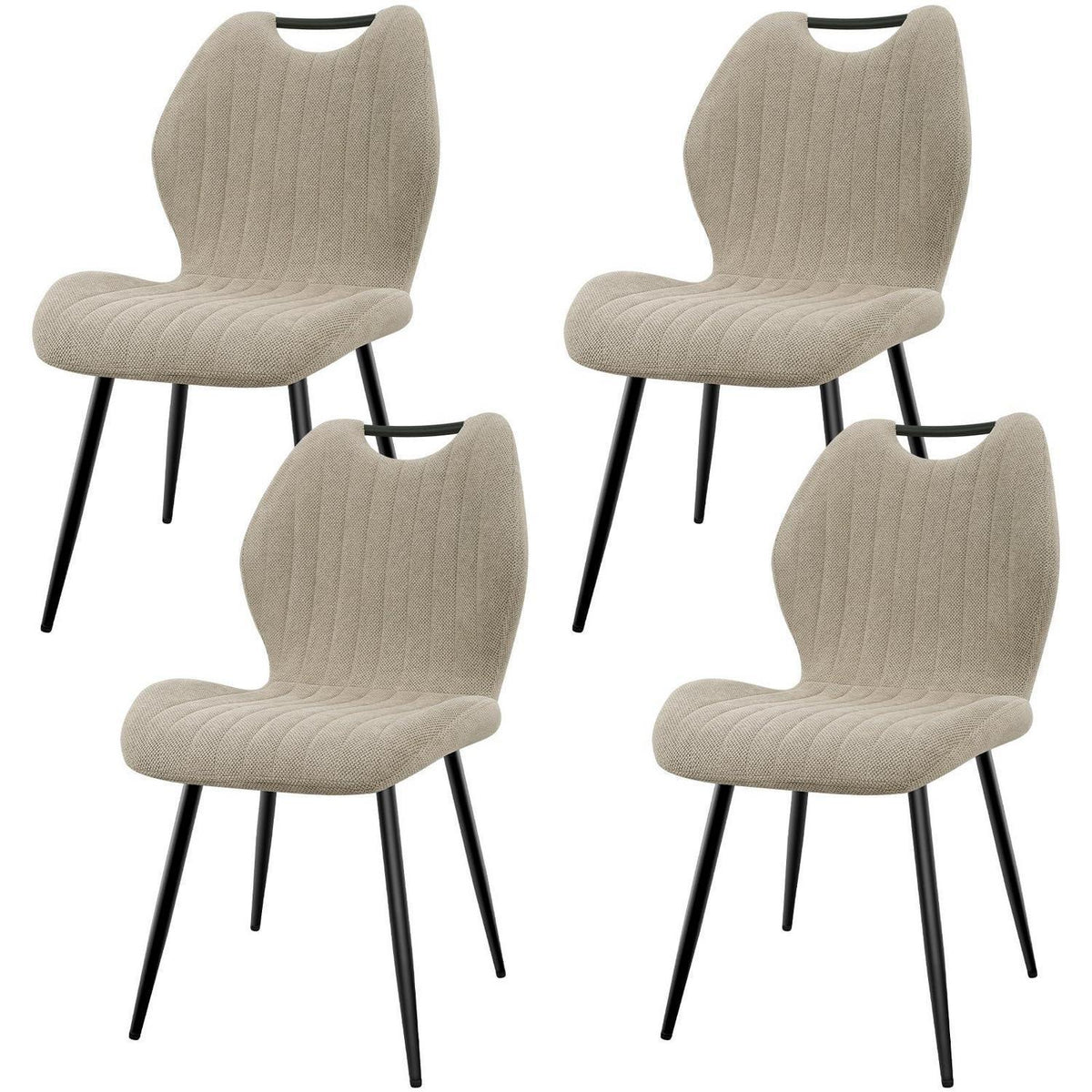 Esszimmerstühle Set 4 – Polsterstühle Grau/Braun, Skandi-Stil