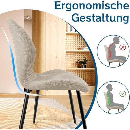 Esszimmerstühle Set 4 – Polsterstühle Grau/Braun, Skandi-Stil