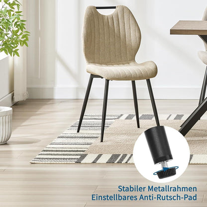 Esszimmerstühle Set 4 – Polsterstühle Grau/Braun, Skandi-Stil