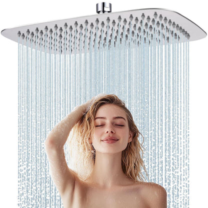 Edelstahl Regendusche Rechteckig 30x20cm Chrom Anti-Kalk