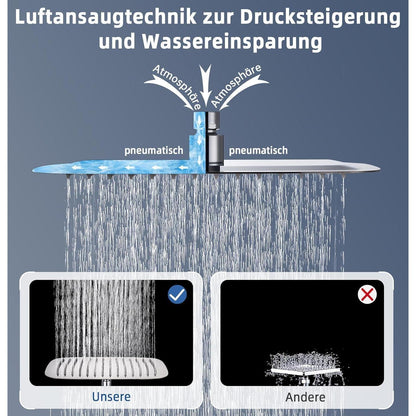Edelstahl Regendusche Rechteckig 30x20cm Chrom Anti-Kalk