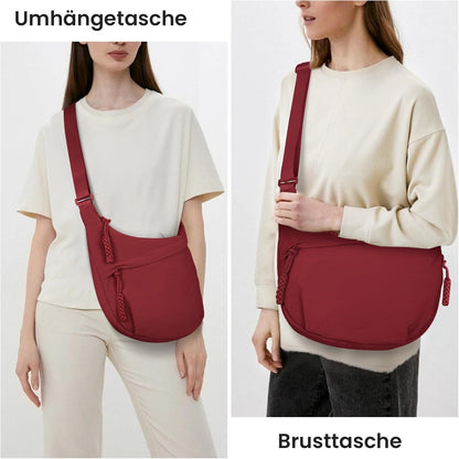 Groß Damen Nylon Umhängetasche Crossbody Halbmond Shoulder Bag
