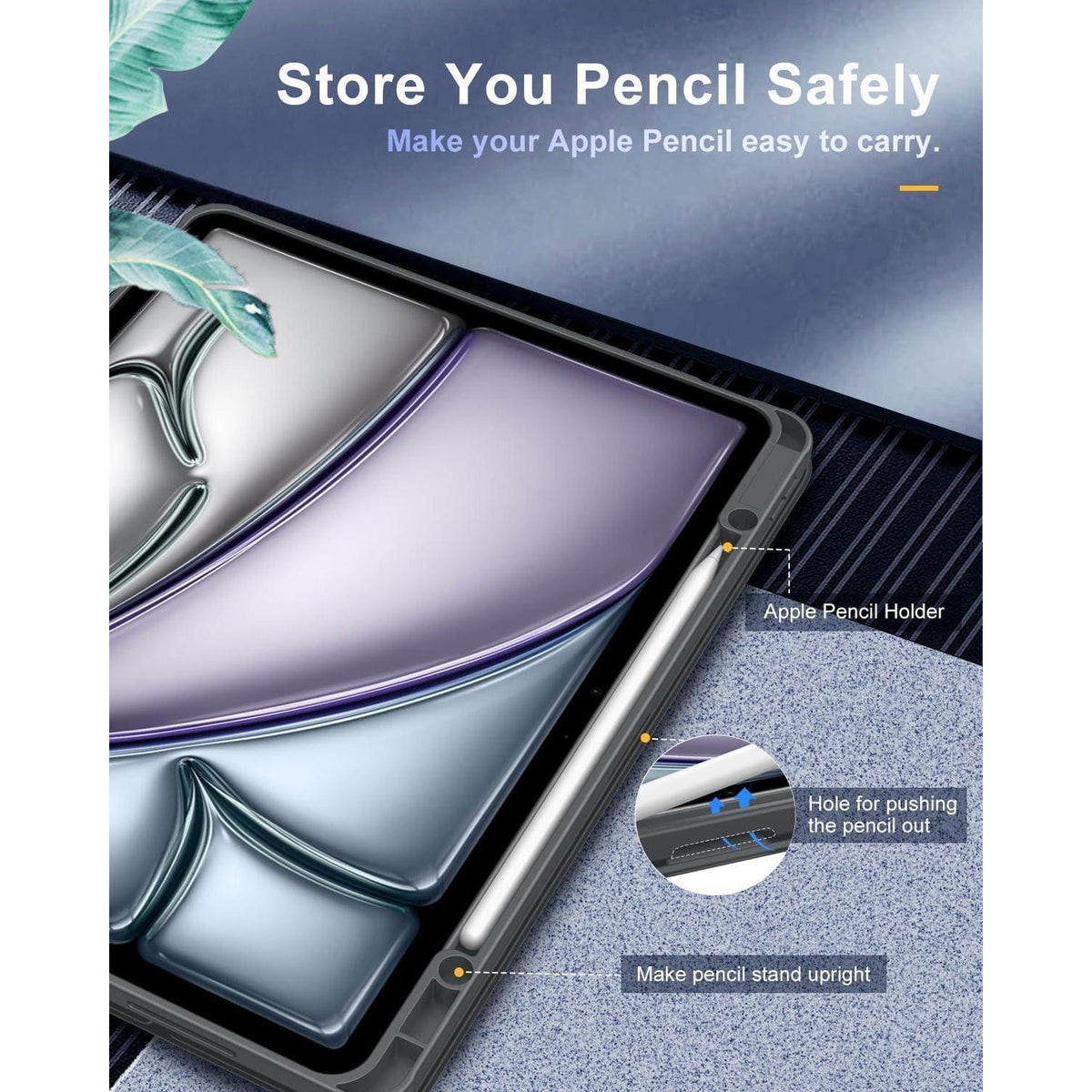 iPad Air 13 Hülle mit Stifthalter & Auto Schlaf/Aufwach