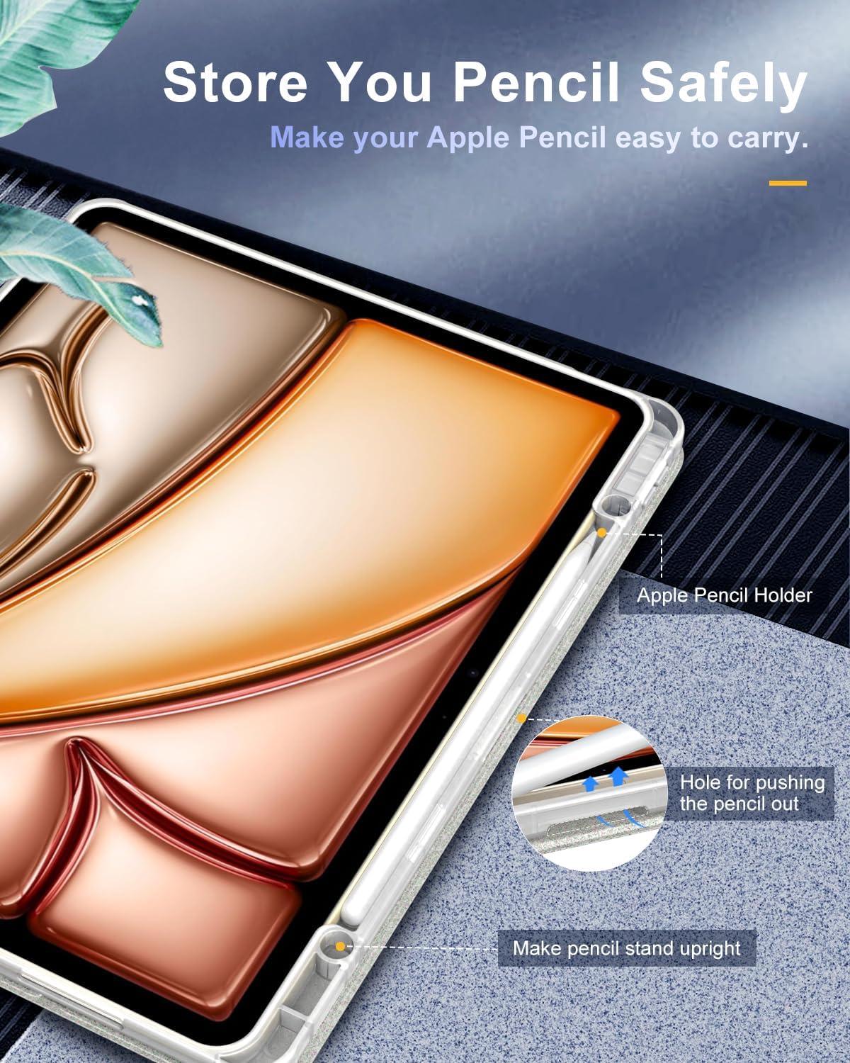 Timovo iPad Air 13 Zoll 2024 Hülle mit Stifthalter Glitzer