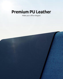 Premium XXL Leder Mauspad 90x43cm Dunkelblau Büro Homeoffice