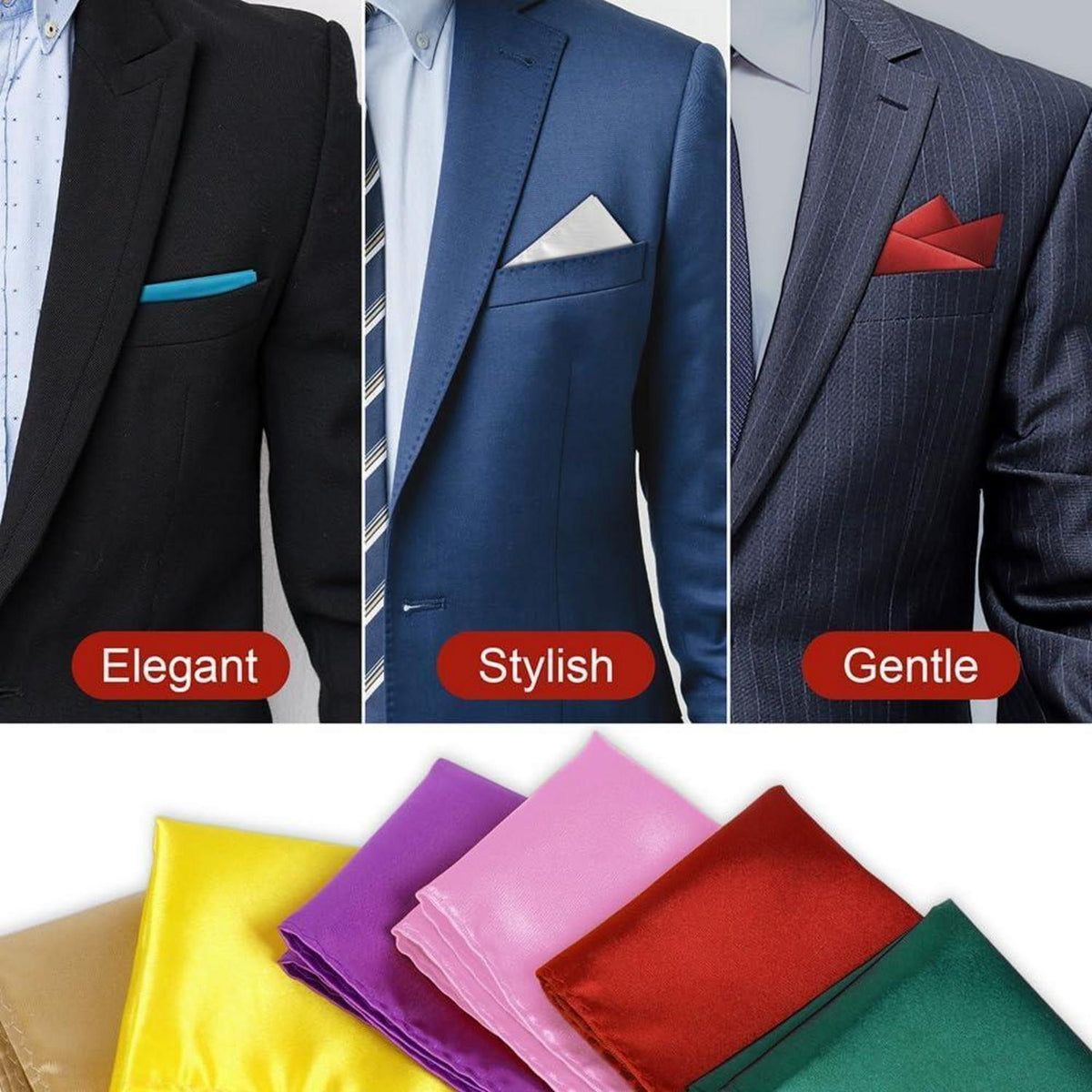 Herren Einstecktuch aus Polyester-Seide, Rotwein