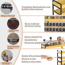 Yearonan 4-stöckiges Holz-Gewürzregal für 35 Gewürzflaschen