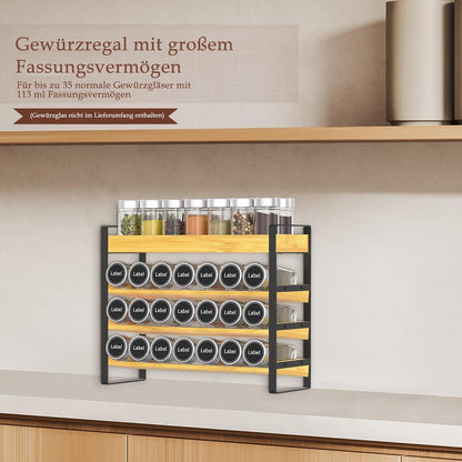 4-stöckiges Gewürzregal holz für 35 Gewürzflaschen - Stehend