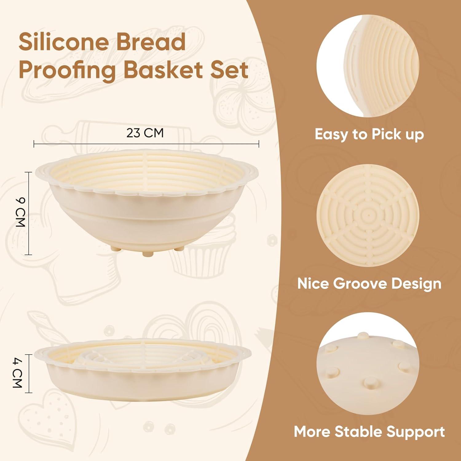 Silikon Gärkörbchen Set 23cm - Perfektes Geschenk für